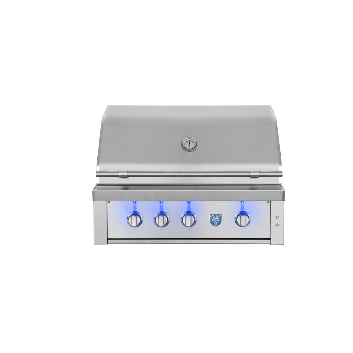 American Made Grills Estate 36" Built-In Gas Grill – #304 Stainless Steel - front view with lid closed