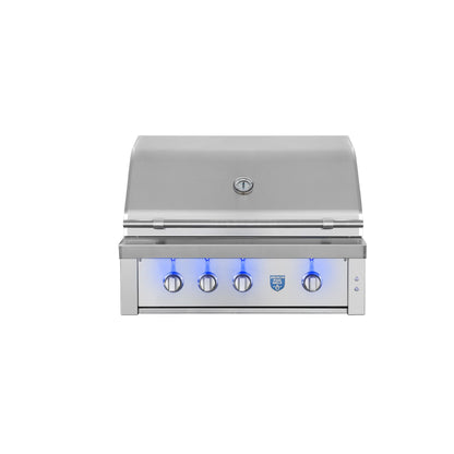 American Made Grills Estate 36" Built-In Gas Grill – #304 Stainless Steel - front view with lid closed