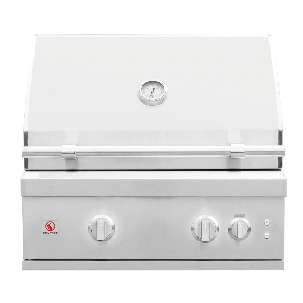 Summerset Quest 30-inch stainless steel built-in gas grill with hood closed