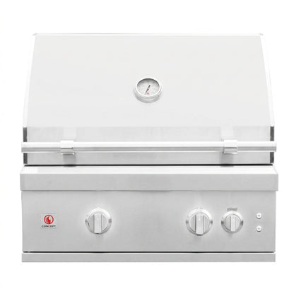 Summerset Quest 30-inch stainless steel built-in gas grill with hood closed