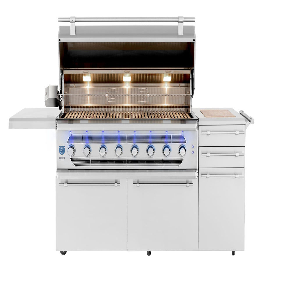 American Made Grills Muscle 54" Hybrid Freestanding Grill on Cart – #304 Stainless Steel