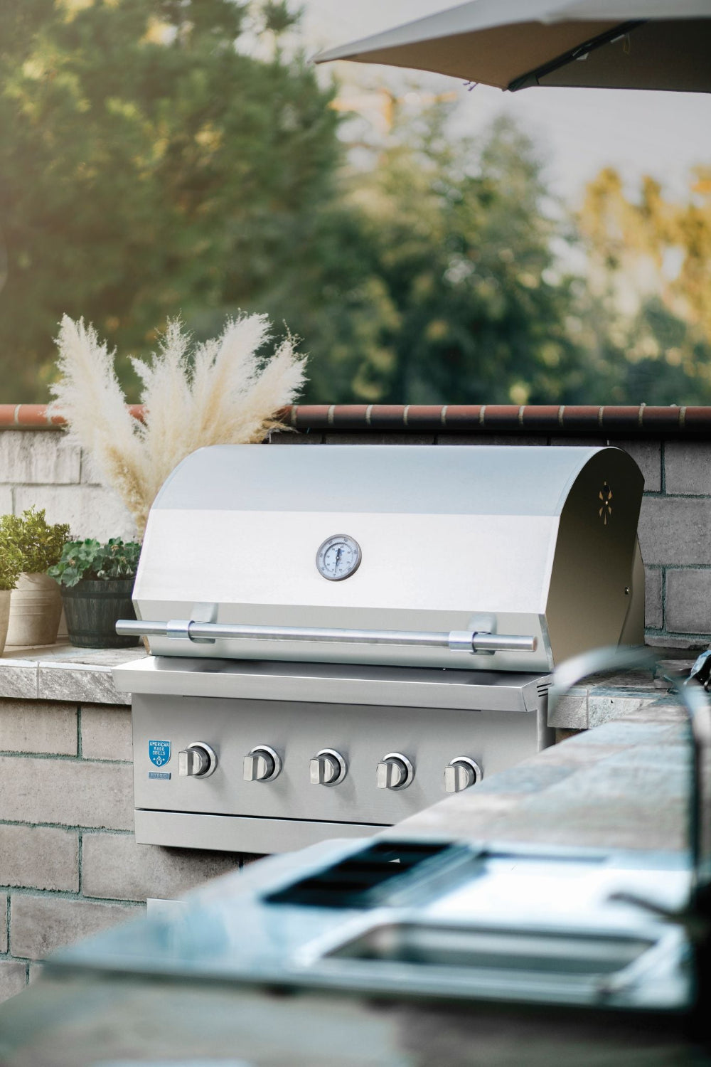 American Made Encore grill installed in outdoor kitchen 