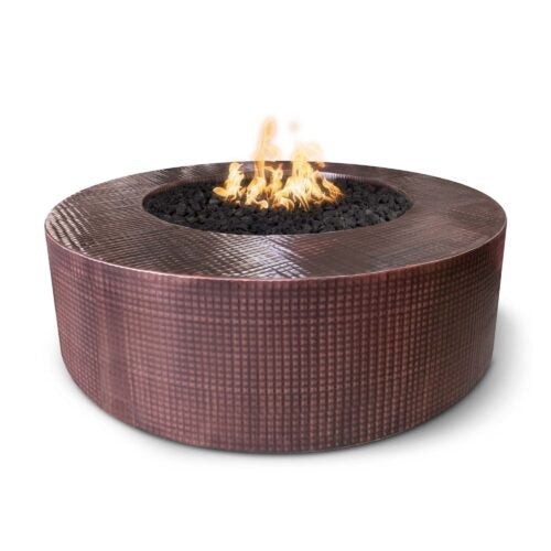 Outdoor Plus Unity 24" Tall Hammered Copper Gas Fire Pit – Copper finish