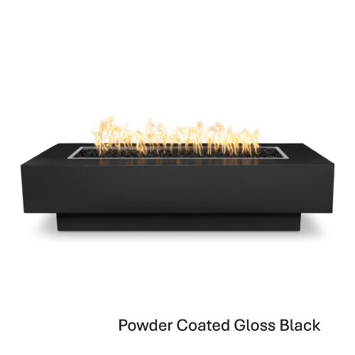Outdoor Plus Coronado Rectangular- Powder Coated Steel Gas Fire Pits – outdoor fire feature by The Outdoor Plus in Black finish
