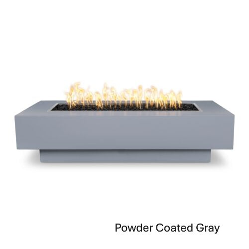 Outdoor Plus Coronado Rectangular- Powder Coated Steel Gas Fire Pits – outdoor fire feature by The Outdoor Plus in Gray finish