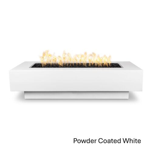 Outdoor Plus Coronado Rectangular- Powder Coated Steel Gas Fire Pits – outdoor fire feature by The Outdoor Plus in White finish
