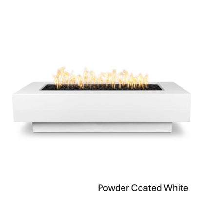 Outdoor Plus Coronado Rectangular- Powder Coated Steel Gas Fire Pits – outdoor fire feature by The Outdoor Plus in White finish