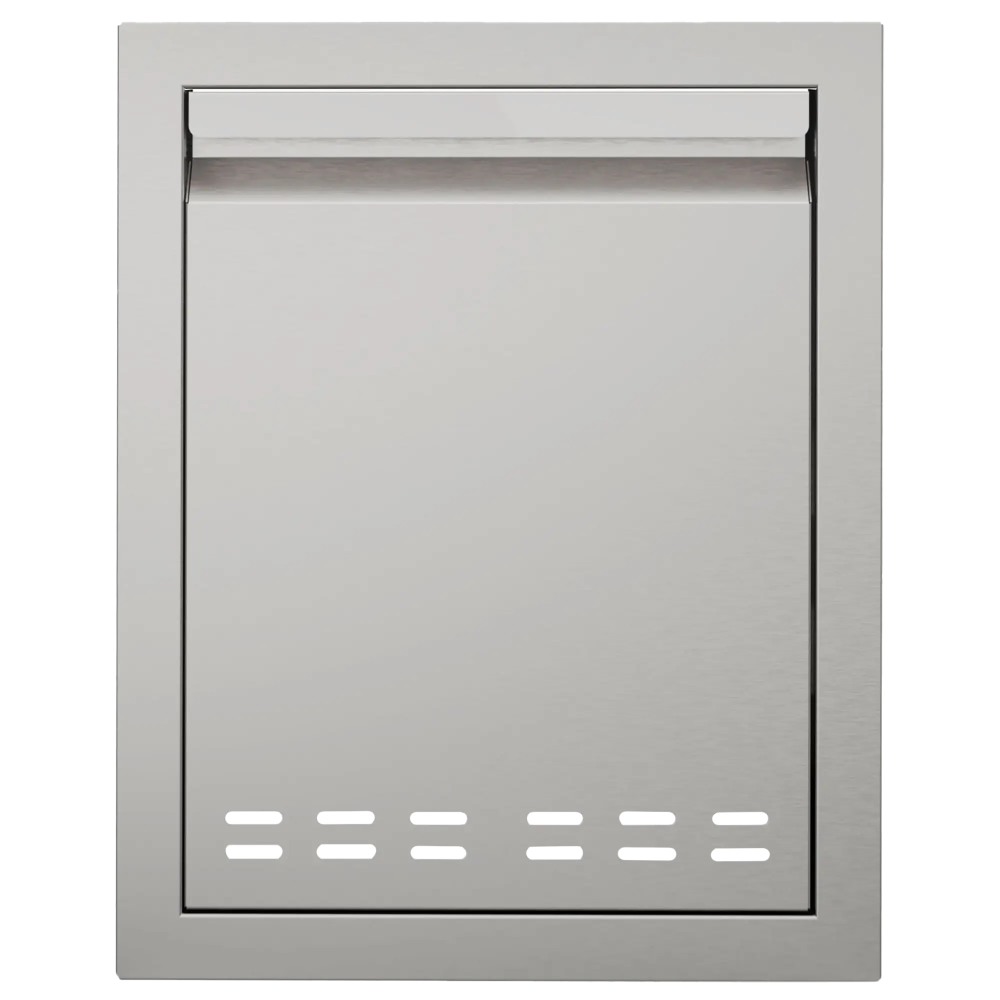 Stainless steel outdoor vent on a white background