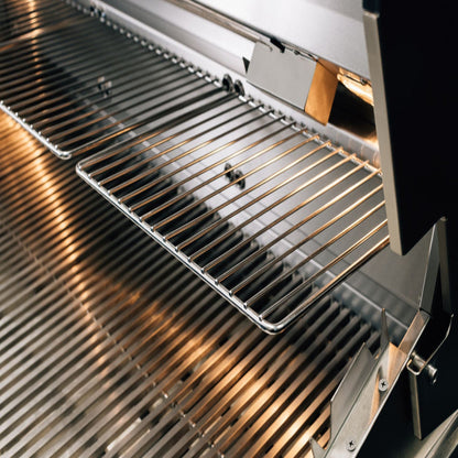 Summerset Quest warming racks positioned above the cooking grates