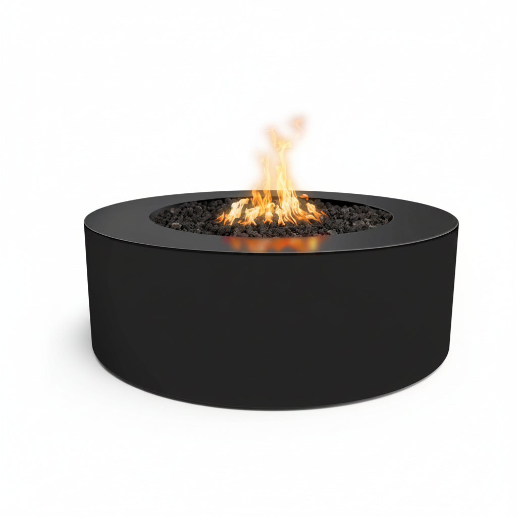 Outdoor Plus Unity 24 Tall Powder Coated Steel Gas Fire Pit – Gas Fire Pit – Backyard Horizon