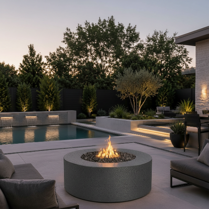 Outdoor Plus Unity 24" Tall Powder Coated Steel Gas Fire Pit – outdoor fire feature by The Outdoor Plus, additional angle
