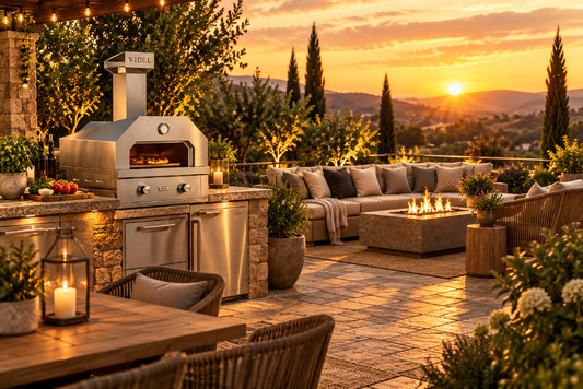 Videl Stainless Steel Outdoor Pizza Oven Natural Gas or Liquid Propane in out door setting