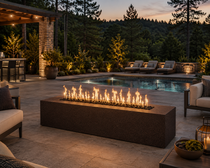 Outdoor Plus Carmen 24" Tall Powder Coated Steel Fire Pit – outdoor fire feature by The Outdoor Plus, shown in a backyard lifestyle setting