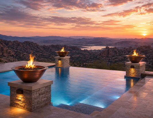 The Outdoor Plus Hammered Patina Copper Cazo Fire Bowl