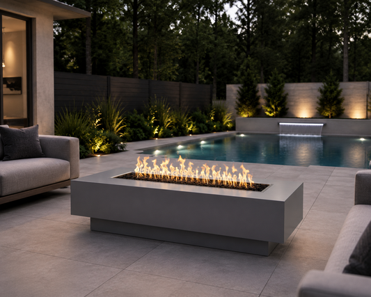Outdoor Plus Coronado Rectangular- Powder Coated Steel Gas Fire Pits