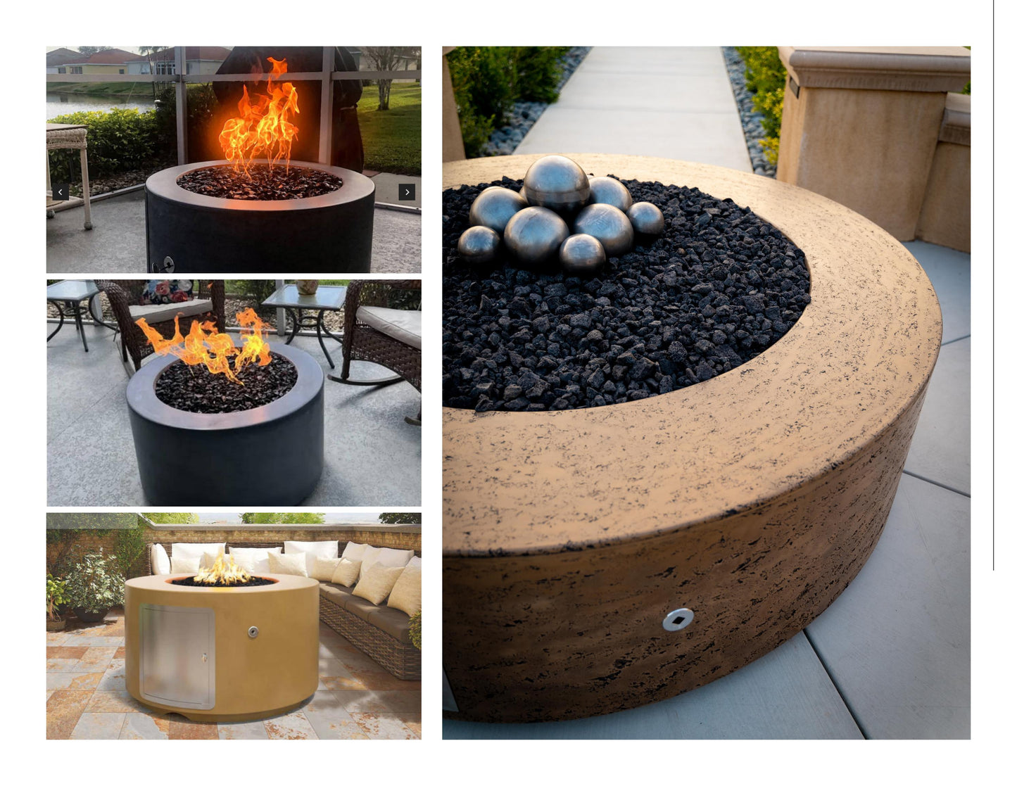 Outdoor Plus Florence Concrete Fire Pit- 20" Tall