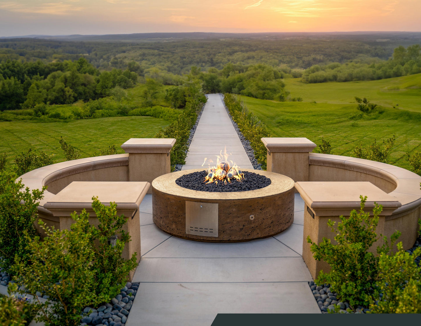 Outdoor Plus Florence Concrete Fire Pit- 20" Tall