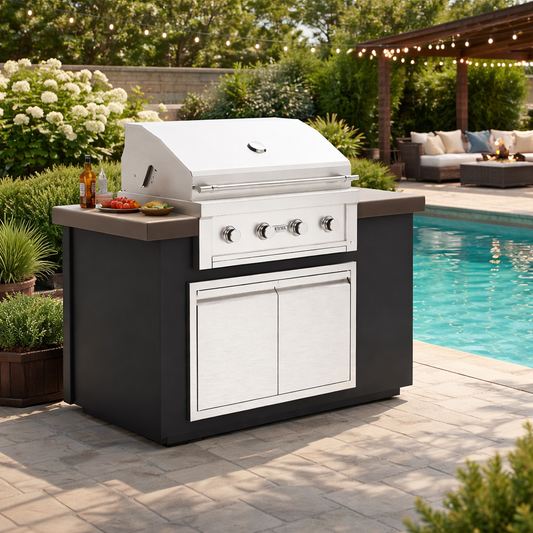 Alta 60I BBQ Island – Effortless Outdoor Grilling – shown in an outdoor kitchen lifestyle setting
